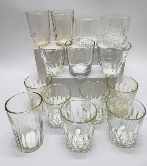 Стаканы 14 штук разные стекло