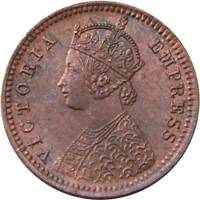 (№1877km483) Монета Индия 1877 год 1/12 Anna