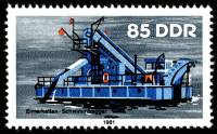 (1981-093) Марка Германия (ГДР) "Углубление дна"    Речное судоходство II Θ