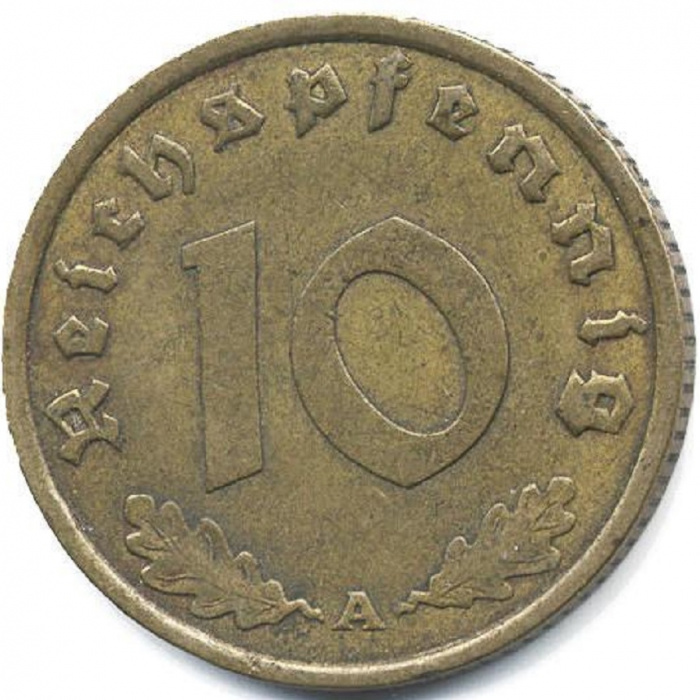 (1937A) Монета Германия (Рейх) 1937 год 10 пфеннингов   Бронза  VF