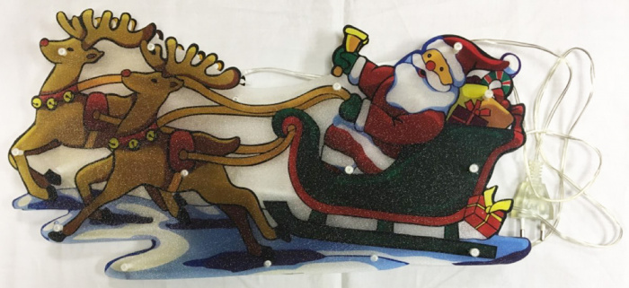Светодиодная декорация &quot;Дед мороз на санях с оленями&quot; (сост. на фото)