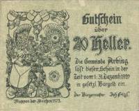 (№1920) Банкнота Австрия 1920 год "20 Heller"