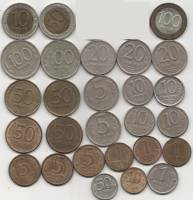 (1991-1993 ММД и ЛМД, 27 монет от 10 коп до 100 руб) Набор монет Россия    VF