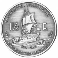 (№2004) Монета Французские Южные Территории 2004 год 1frac12; Euro (Парусное судно)