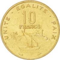 (№1977km23) Монета Джибути 1977 год 10 Francs