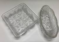 Салатники хрусталь 2 шт квадратный и овальный