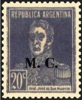 (№1931-292) Марка из набора Аргентина 1931 год "Joseacute Франциско ovpt де Martiacuten 17781850 ldq