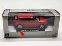 Модель автомобиля Audi A3 Sportback красная в коробке-блистере