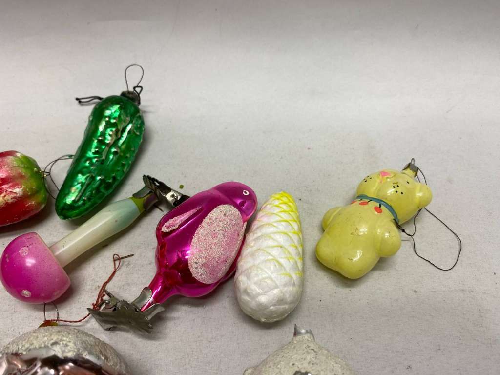 Елочные украшения СССР 9 шт и звезда