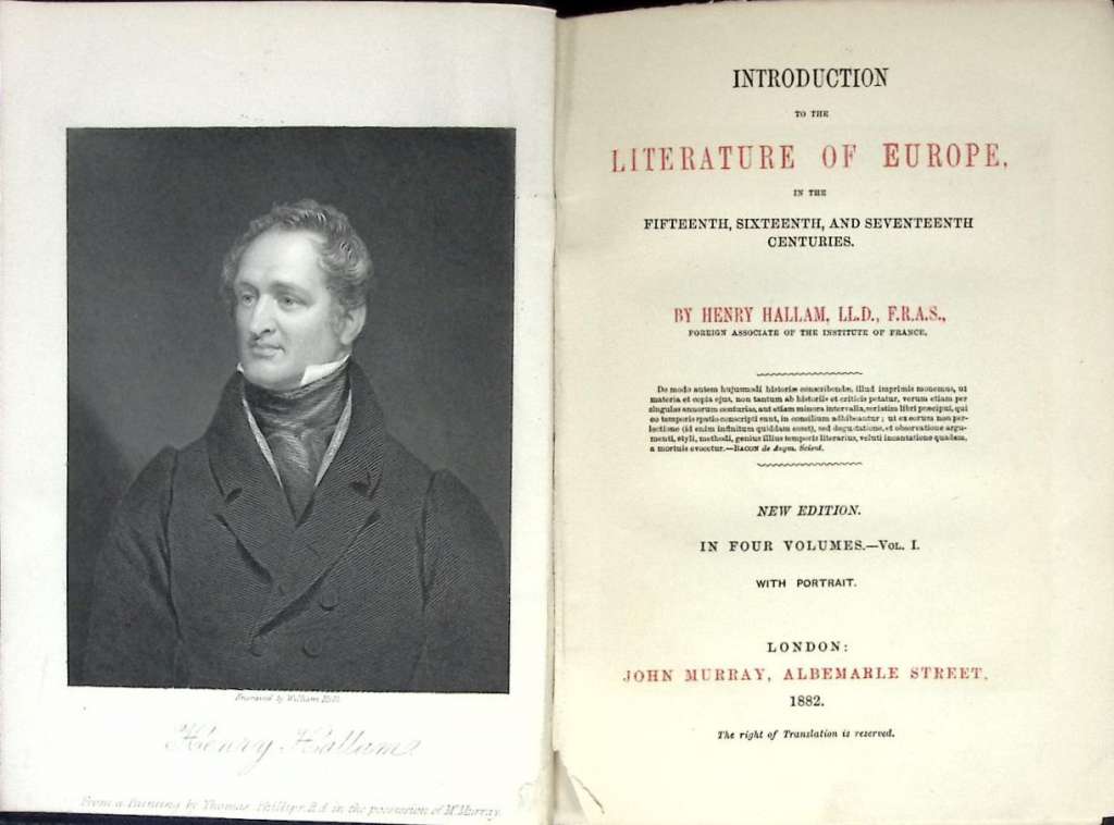 Книга &quot;Введение в литературу Европы 15-17 в.&quot; 1882 Г. Халлам Лондон Твёрдая обл. 480 с. Без илл.