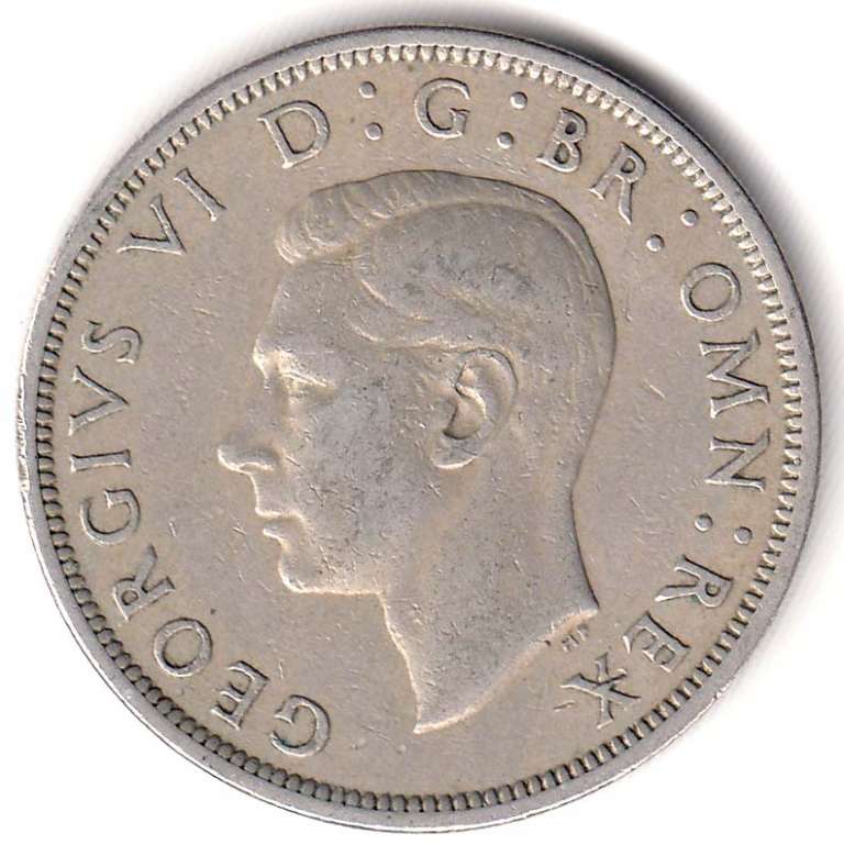 () Монета Великобритания 1951 год 1/2 кроны &quot;Георг VI&quot;  Медь-Никель  UNC