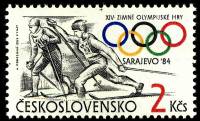 (1984-004) Марка Чехословакия "Бег на лыжах"    Зимние ОИ 1984, Сараево II Θ