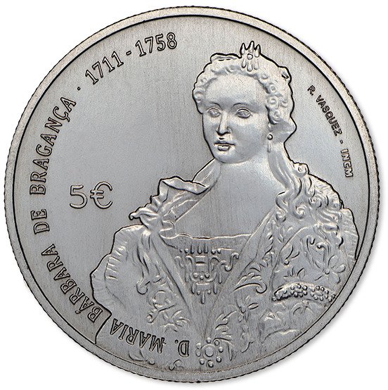 (2017) Монета Португалия 2017 год 5 евро &quot;Барбара Португальская&quot;  Медь-Никель  UNC