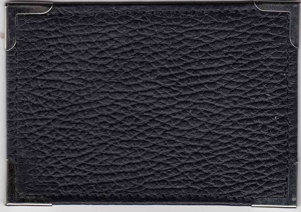 Обложка для проездного, Натуральная кожа, Металлические уголки, Черная