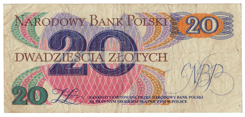 (1982) Банкнота Польша 1982 год 20 злотых &quot;Ромуальд Траугутт&quot;   VF