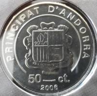 (№2006km295) Монета Андорра 2006 год 50 Cegrave;ntims (Кардинал Йозеф Ратцингер)