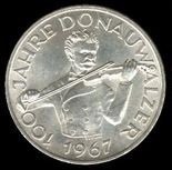 (,) Монета Австрия 1967 год 50 шиллингов   Серебро Ag 900  UNC