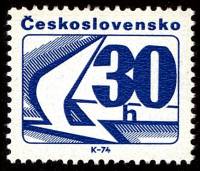 (1975-001) Марка Чехословакия "Катушки (Голубая)" ,  III Θ