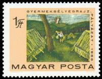 (1968-086) Марка Венгрия "Детский кемпинг"    50 лет Коммунистической партии Венгрии II Θ