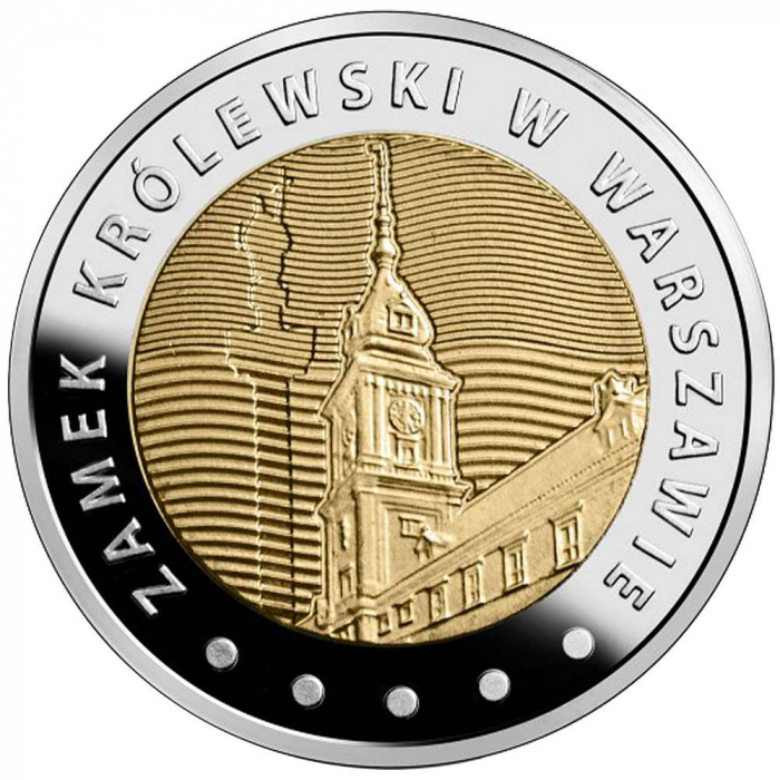 (2014) Монета Польша 2014 год 5 злотых &quot;Варшава. Королевский дворец&quot;  Биметалл  UNC