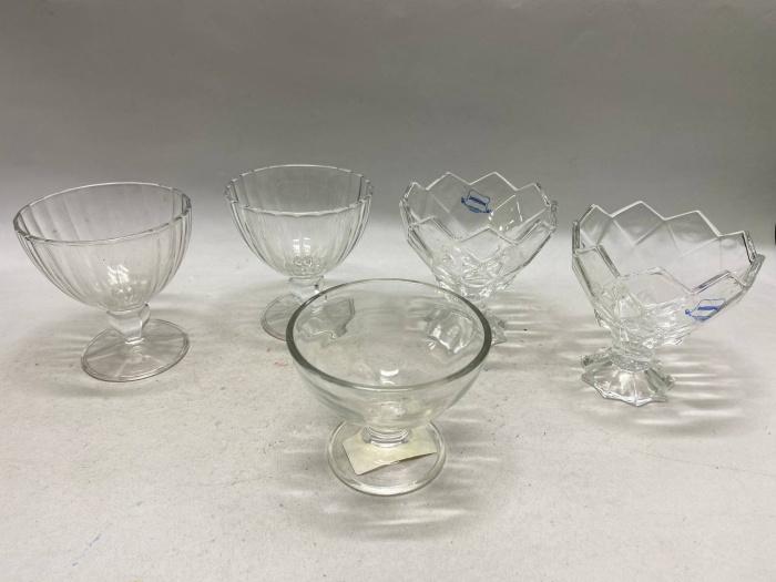 Креманки стекло, разной формы, 5 шт