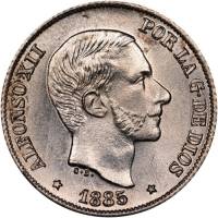 (№1880km148) Монета Филиппины 1880 год 10 Ceacute;ntimos