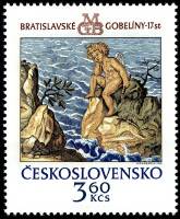 1976-021  Марка Чехословакия Скорбящий Эрос   Братиславские гобелены III Θ