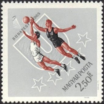 (1965-071) Марка Венгрия &quot;Баскетбол&quot; ,  III O
