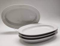 Блюда овальные 4 шт фарфор белые без рисунка 30 х 20 см одинаковые 