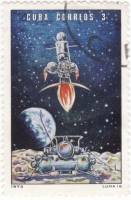 (1973-028) Марка Куба "Луна-16"    День космонавтики III Θ