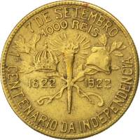 (№1922km522.1) Монета Бразилия 1922 год 1,000 Reacute;is (Первое столетие независимости Бразилии)