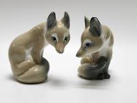 Статуэтки фигурки Лисята 2 штуки фарфор ЛЗФИ