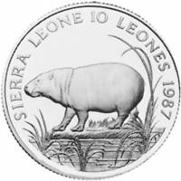 (№1987km41) Монета Сьерра-Леоне 1987 год 10 Leones (Всемирный Фонд Дикой Природы)