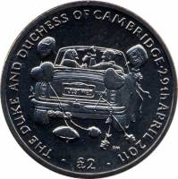 () Монета Британская Территория в Индийском океане 2012 год 2 фунта ""   UNC