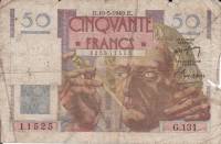 (№1949P-127b.4) Банкнота Франция 1949 год "50 Francs" (Подписи: Rousseau  Gargam)