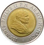 () Монета Ватикан 1992 год 500  ""   Биметалл  UNC