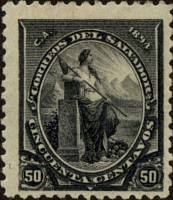 (№1894-84) Марка Сальвадор 1894 год "Свободы", Гашеная