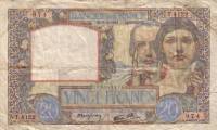 (№1941P-92b.4) Банкнота Франция 1941 год "20 Francs"