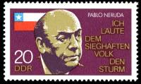 (1974-015) Марка Германия (ГДР) "Пабло Неруда"    День смерти III Θ