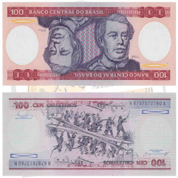 (1981) Банкнота Бразилия 1981 год 100 крузейро &quot;Дуки-ди-Кашиас&quot;   UNC