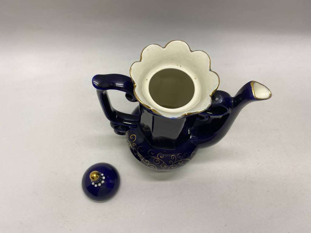 Кувшин кобальт позолота Возрождение 26 см