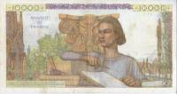 (№1954P-132d.2) Банкнота Франция 1954 год "10,000 Francs" (Подписи: J)