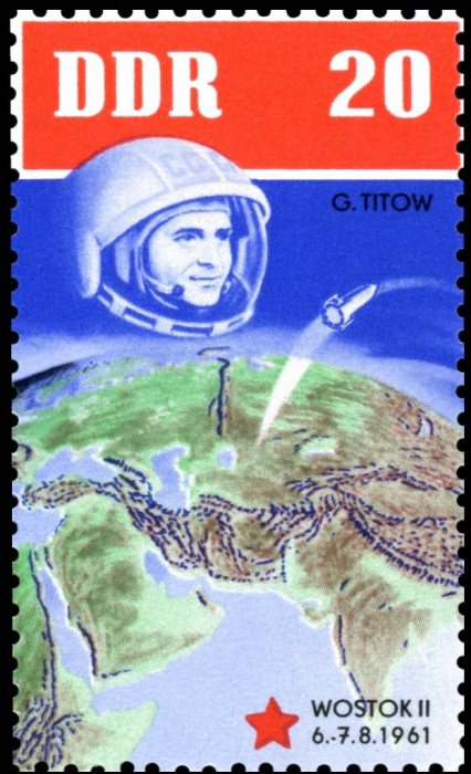 (1962-066) Марка Германия (ГДР) &quot;Титов&quot;    Космические полеты III O