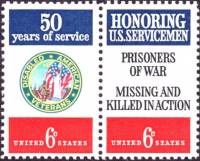 (№1970-1023) Лист марок США 1970 год "Американских ветеранов-инвалидов и военнослужащих", Гашеный