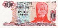 (1984) Банкнота Аргентина 1984 год 1 песо аргентино "Хосе де Сан-Мартин"   UNC