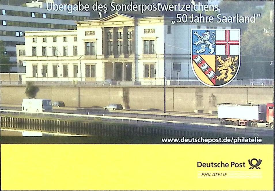 (2007-год)Марка в буклете Германия &quot;50 Jahre Saarland&quot;  Гашёные  ,  Θ