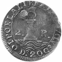 (№1828km5.1) Монета Сальвадор 1828 год 2 Reales (Предварительная чеканки. Этой)
