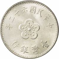 (№1960y536) Монета Тайвань (Орхидея) 1960 год 1 Dollar (Орхидея)