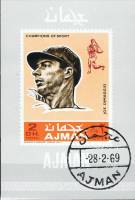 (№1969-389) Блок марок Эмират Аджман (ОАЭ) 1969 год "Джо Димаджио", Гашеный