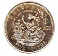 (2010) Монета Тристан да Кунья 2010 год 5 фунтов "Британия через столетия 1672"  Позолота Медно-нике